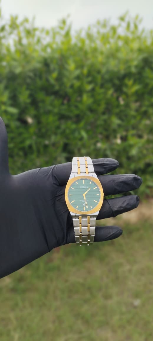 Best-Win Gold Silver with Green Dial