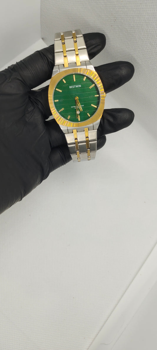 Best-Win Gold Silver with Green Dial